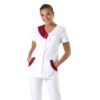 Blouse blanche médicale femme Junon Bordeaux / Blanc